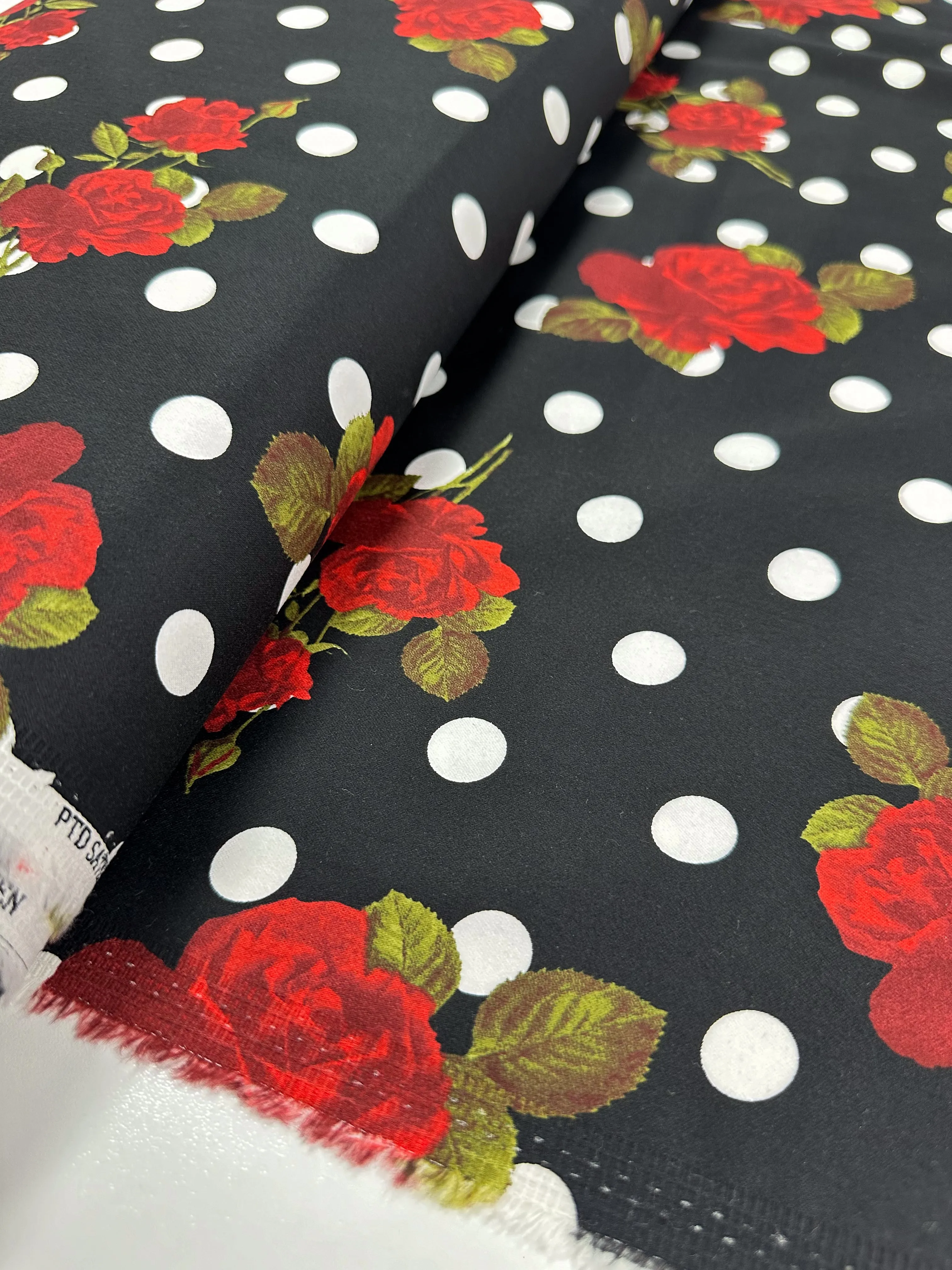 Cotton Sateen - Polka Rose - 125cm