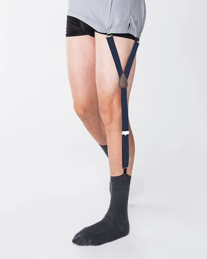 Solid Navy Shirttail Garters